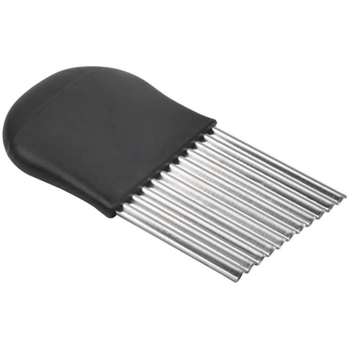 Cutter de Pommes de Terre,Couteau Lame Ondulée,Trancheuse de Frites Vague,Acier Inoxydable Couteau de Tranches de Patate