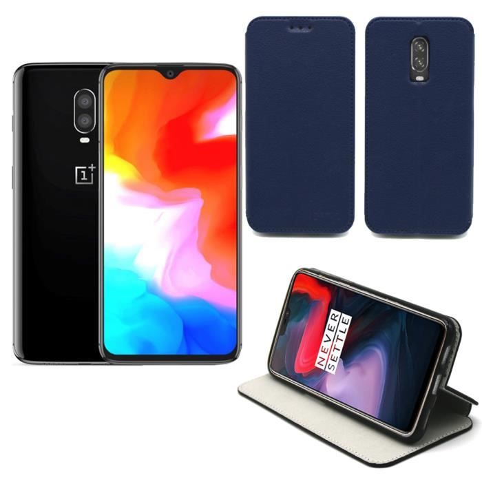 Etui coque OnePlus 6T bleu - Housse pochette
