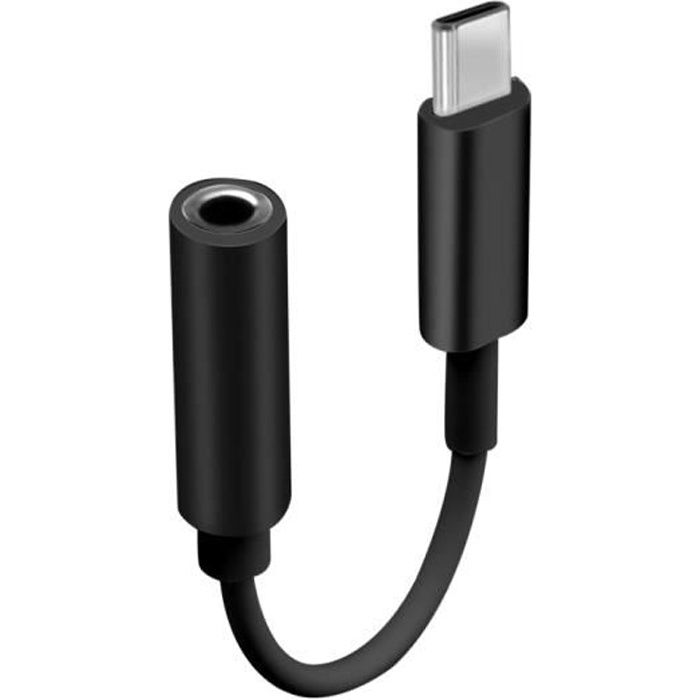 Accessoires Téléphone,Adaptateur USB type c vers 3.5,câble Audio Aux pour écouteurs Huawei P20 P30 Pro Xiaomi,prise - Type Black