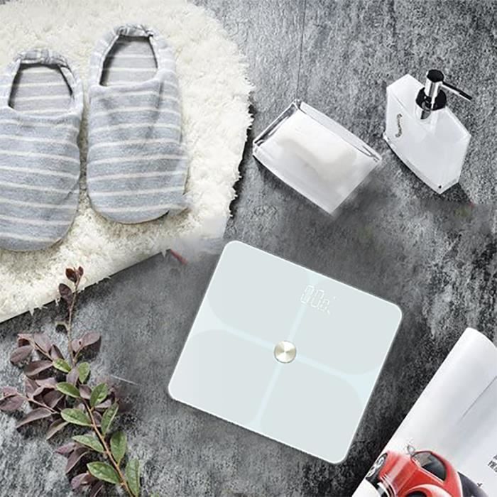 Pèse Personne Impédancemètre Bluetooth - Haute Précision - Balance Connecté avec 21 Données Corporelles - Blanc