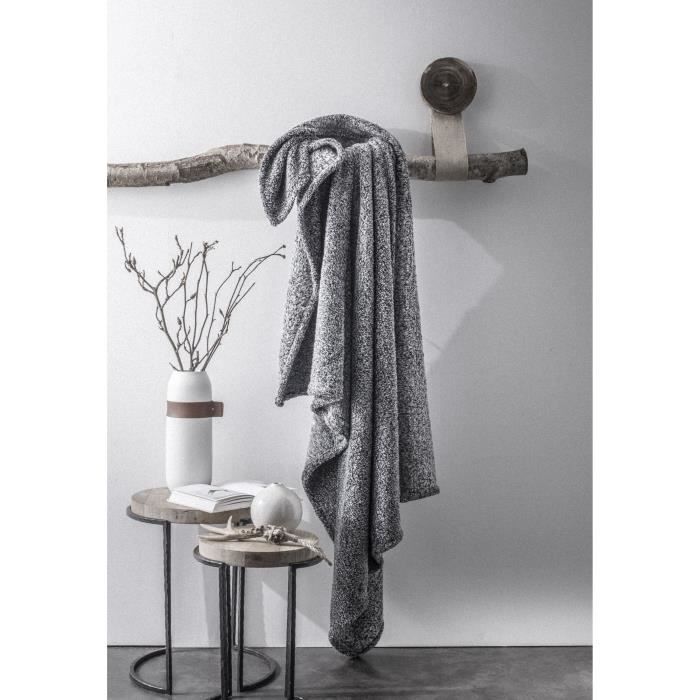TODAY Plaid 100% Polyester FURLY Au Coin du Feu 125x150cm - Gris TODAY