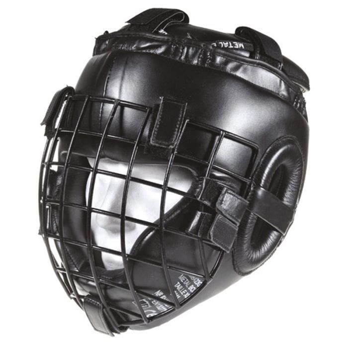 Casque Metal boxe spécial combat extrême à grille noir - L