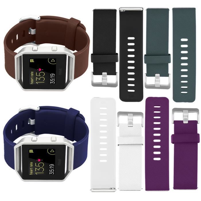 Remplacement du bracelet de la montre Bracelet de montre réglable en silicone pour montre intelligente Fitbit Blaze(6 couleurs)