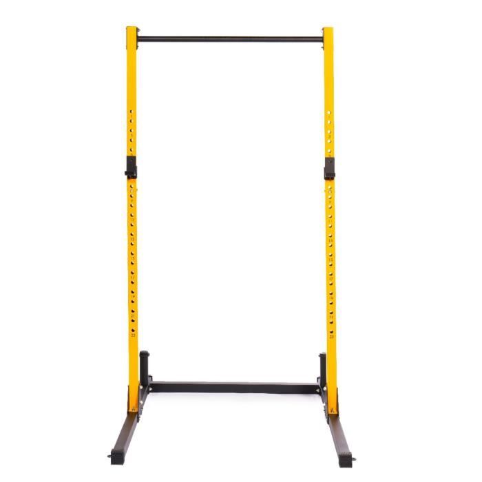PRISP Support Ajustable pour Squats - Porte Haltère Multifonction avec Barre de Traction pour Gym Maison
