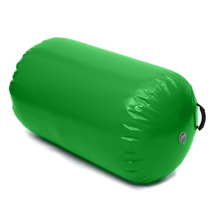 TEMPSA Tapis Gonflable Rouleau Gymnastique Yoga PVC 100x85cm VERT