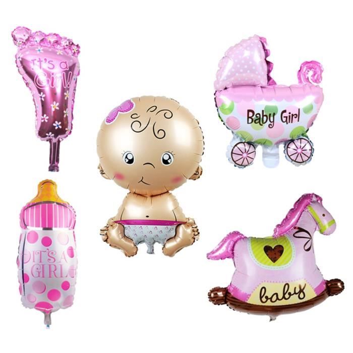 5PC BABY SHOWER ROSE BALLONS