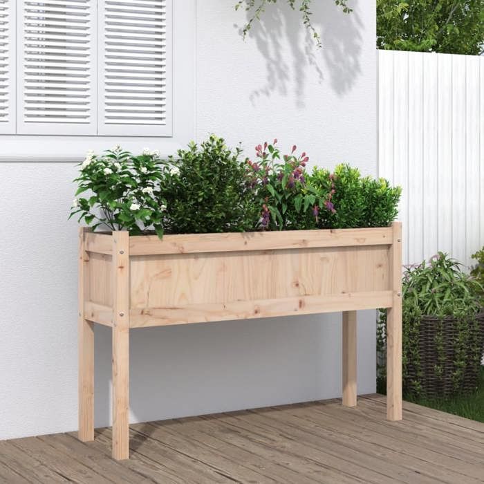 vidaXL Jardinières avec pieds 70x31x70 cm bois de pin massif 837554 - vue 3
