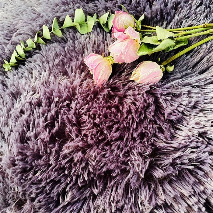 Tapis Chambre Shaggy Lavable 160x230 Cm Gris Foncé - Antidérapant Moelleux Moderne
