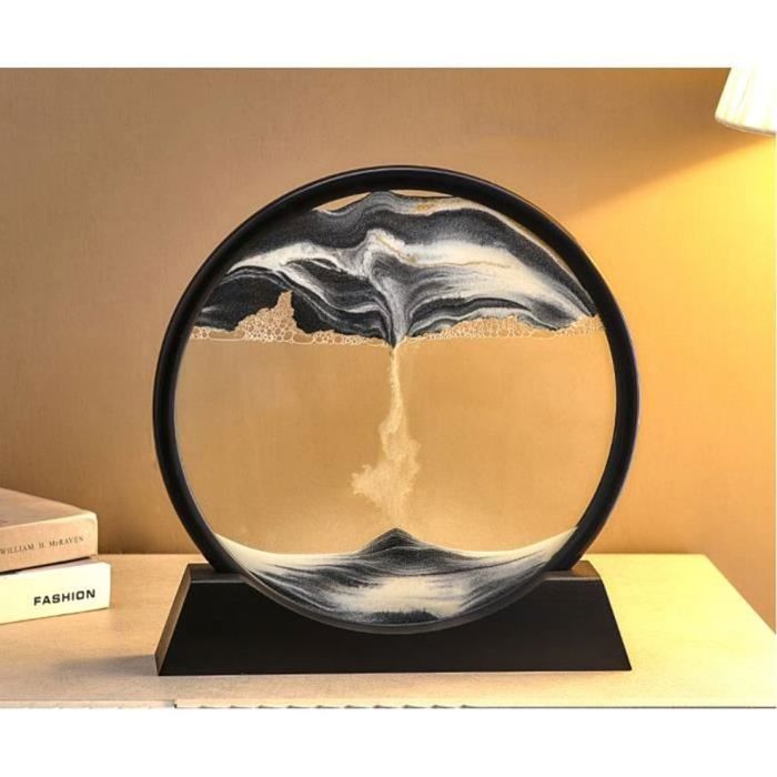 AzureLeap Art De Sable 3D – Sablier Dynamique – Paysage Sous-marin – Déco Bureau/maison – Noir 7 Pouces