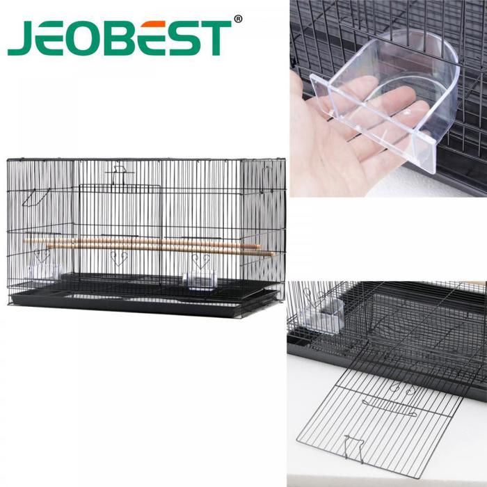 Comparer les prix de JEOBEST. Cage pour Canaris et Petits Oiseaux Exotiques Cage Rectangulaire pour Oiseaux, Métal de Cage, 75.5*45*45cm