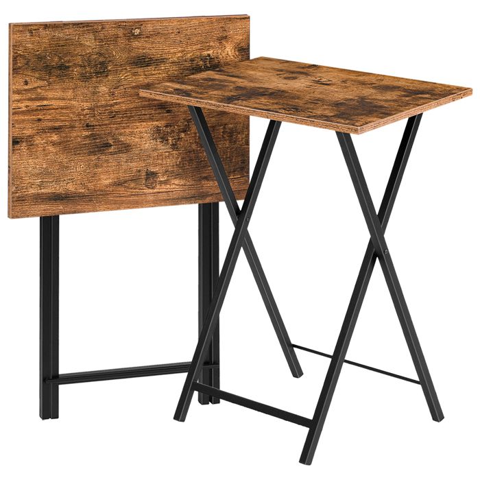 Table Pliable HOOBRO Table d’Appoint, Pliable, Tables-Plateaux Lot de 2, Bout de ...