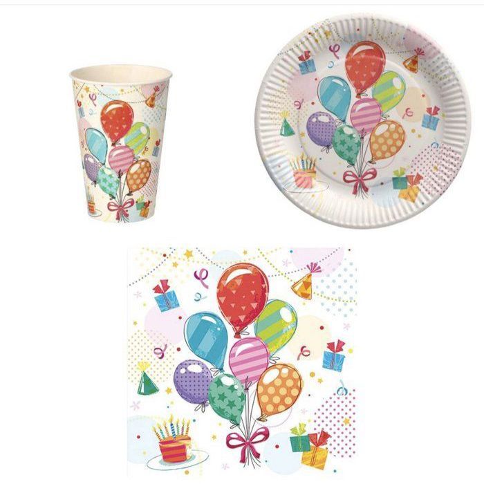 Service Vaisselle Jetable Doré - 80 Pièces Pour 16 Invités