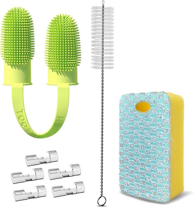 Comparer les prix de Kit de nettoyage pour fontaine à chat,brosse pour fontaine à chat,avec éponge de nettoyage,brosse à dents pour chien et pince