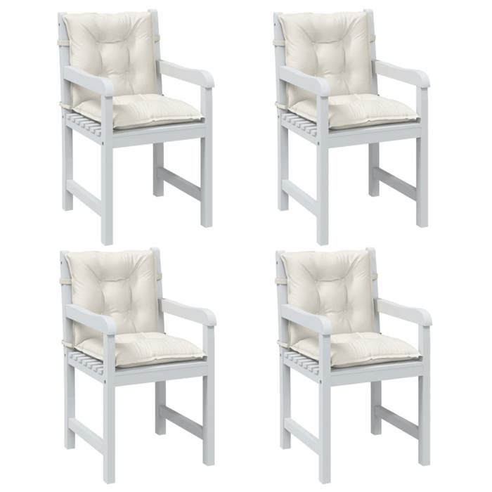 vidaXL Coussins dossier bas lot de 4 Crème mélangé - vue 2