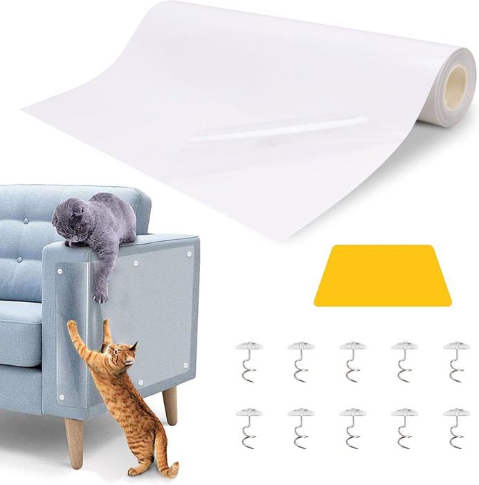 Meilleurs prix pour Protege Canape Griffe ChatProtection Canapé ChatTransparent Autocollant Anti Griffe Chat Canapé pour Meubles Porte (500x30 CM)