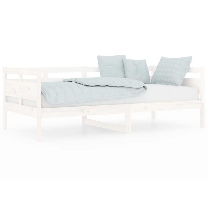 Lit simple-Banquette lit/Lit de jour-sans matelas-blanc-bois de pin massif 90x190 cm-Design A lattes DEC529L779341005392