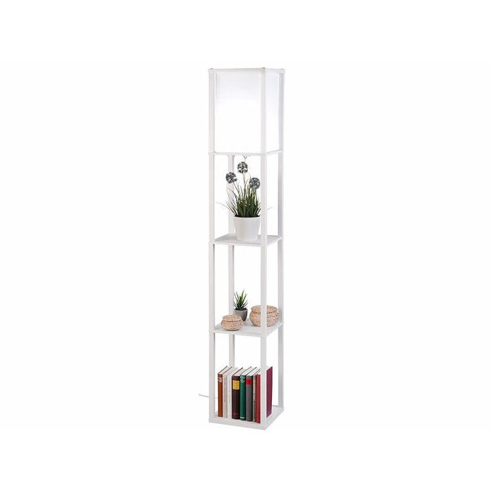 Lampe sur pied avec étagères - coloris blanc Lampe sur pied avec étagères - coloris blanc