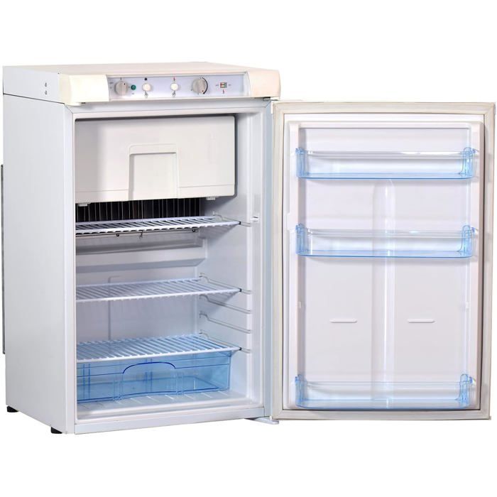 Réfrigérateur à gaz-Smeta -12V/220V/Gaz - 100L - Frigo Gaz avec Congélateur - Camping Maison - Blanc