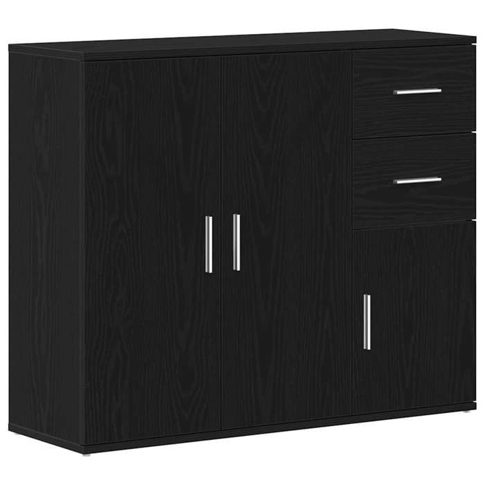Enfilade/Bahut/Vitrine - Rustique - Buffet chêne noir 91 x 29 5 x 75 cm bois dingénierie @969680