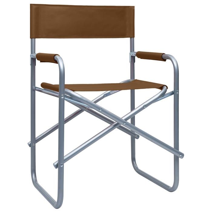 NEW 2025 CHAISE JARDIN - GKK - Fauteuils de metteur en scène - lot de 2 - Acier Marron - size:48x57x79 cm @@1449