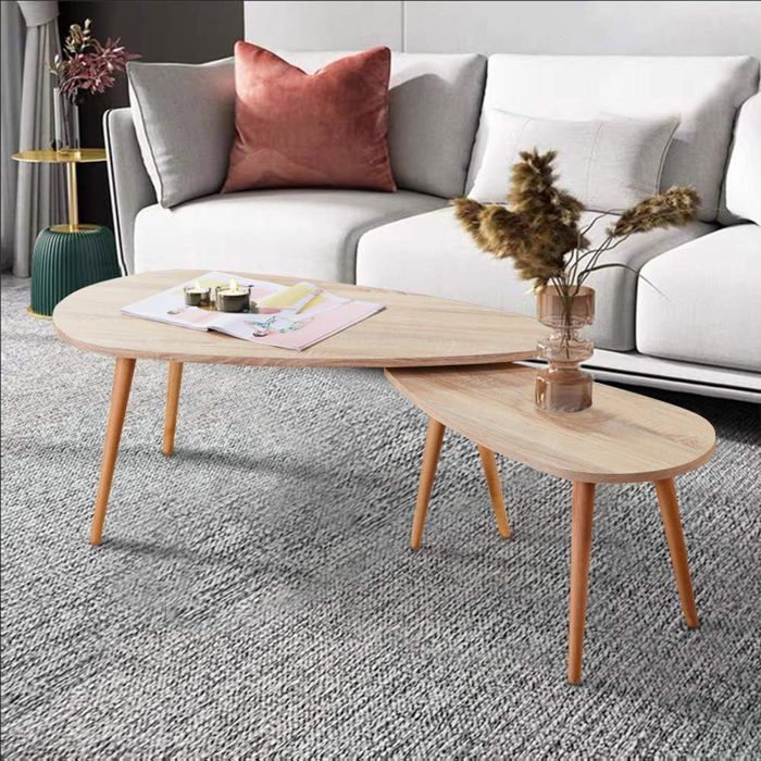 Table Basse Gigogne Triangle Design Scandinave, Lot de 2 Table Gigogne ...