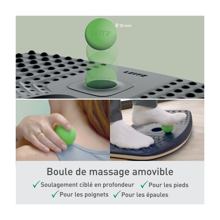 Planche déquilibre - Leitz Ergo Active - Inclinaison 14° - Surface anti-fatigue - Base en bois FSC