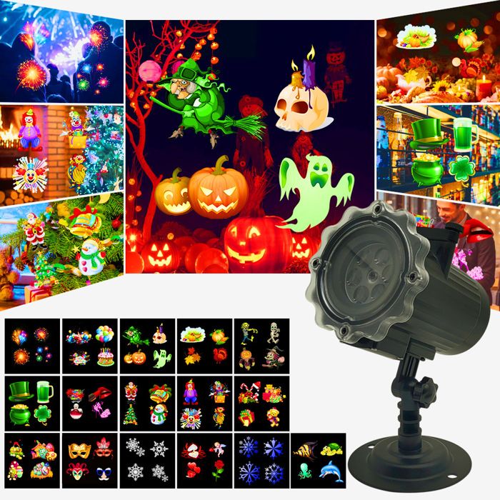 64 Motifs Projecteur Halloween Noël Exterieur avec Télécommande et Minuterie Etanche Lampe de Projection pour Fête Nouvel An 2026