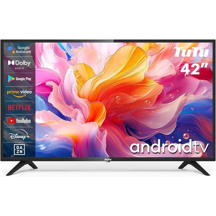 Téléviseur TuTu 42 Pouces Smart TV Full HD Android 11 WiFi Bluetooth