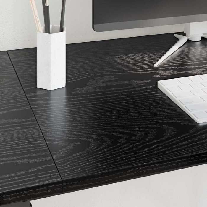 Bureau industriel - vidaXL - Chêne noir - 120x50x75 cm - Bois dingénierie - 3 étagères - Grand espace de stockage