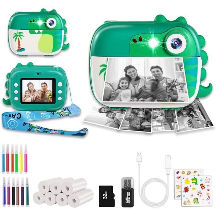 Appareil Photo Instantané Enfant – Cadeau Noël & Anniversaire Pour Garçons Filles 3-10 Ans, Jouet Éducatif