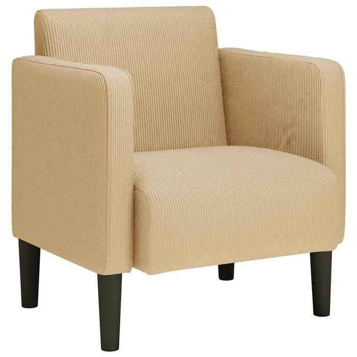NEUF 2026 CHIC Chaise de canapé SWEETY Fauteuil 1 PLACE accoudoirs gris-vert 54 cm tissu velours côtelé FF5445