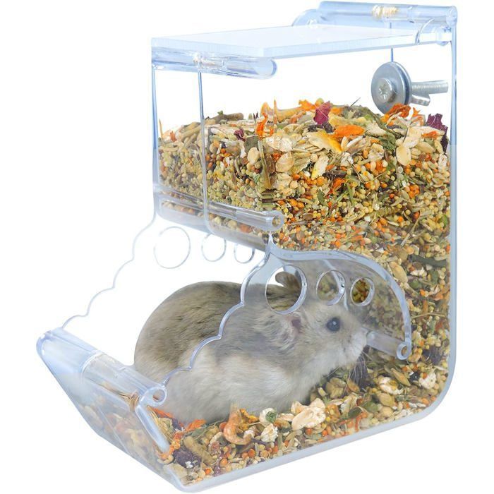 Mangeoire pour hamster distributeur de nourriture transparent en acrylique de 400 ml distributeur en acrylique