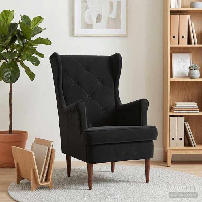 vidaXL fauteuil Noir Velours 42029912