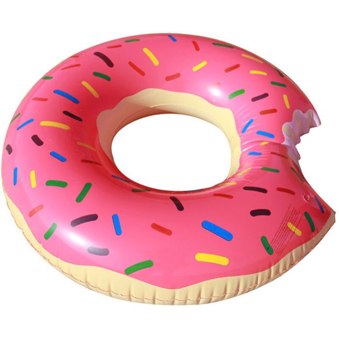Anneau De Natation Adulte Et Enfant – Bouée Donuts Ronde 90 Cm, Gonflable, PVC Résistant, Idéal Piscine, Plage, Lac, Été
