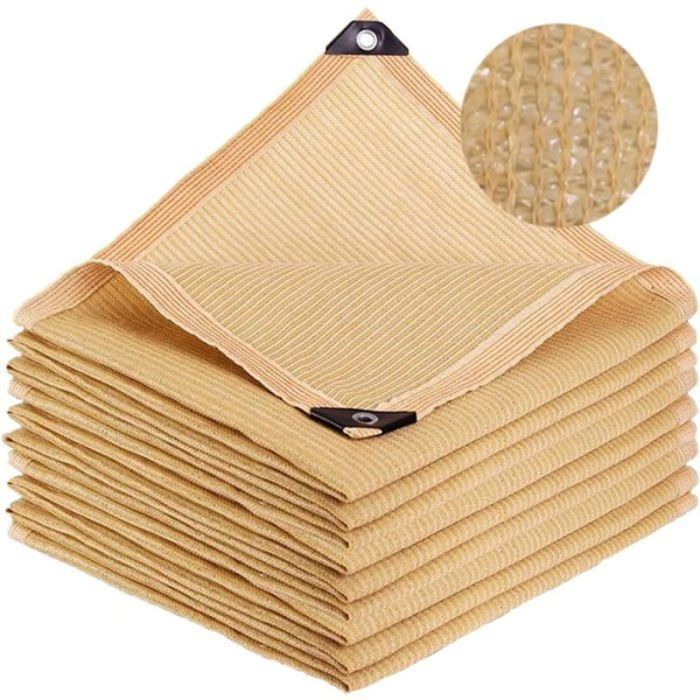 Voile dombrage - 3x4m - Protection Solaire 80-95% - Structure Renforcée - Loisirs Plein Air - Beige