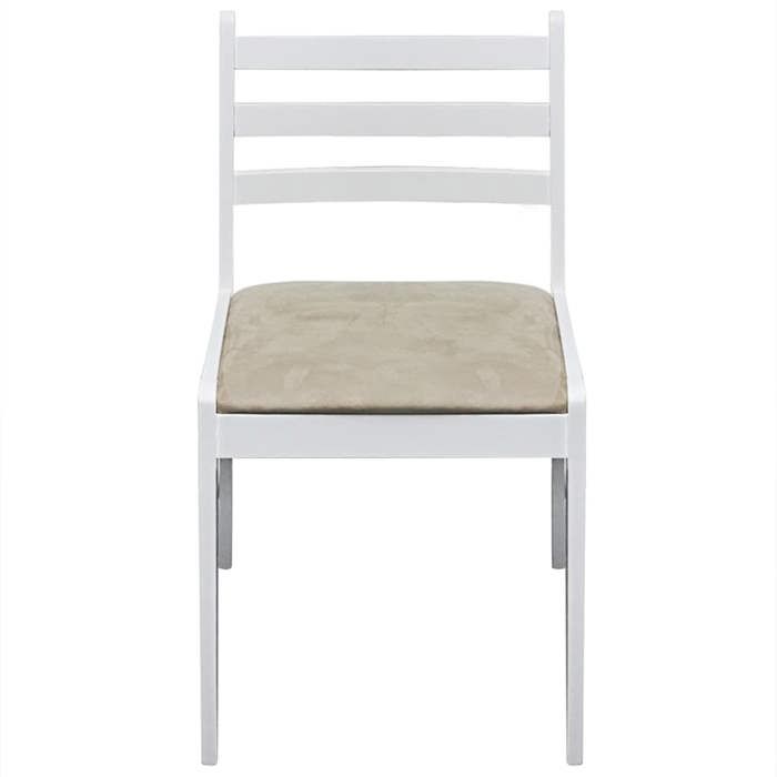 Promo“Chaises à Manger Lot de 4 Blanc Hévéa Solide et 44 x 45 x 81 cm en bois dhévéa pour Salle à Manger et Cuisine 968930
