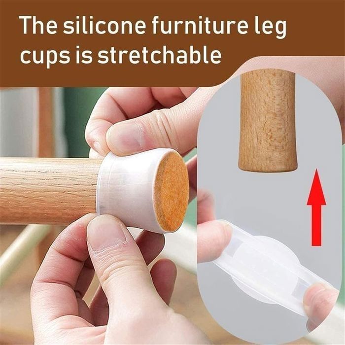 Protection Pied De Chaise Patins Glisseurs Pour Meubles Couvre-jambes De 20 morceaux Transparent