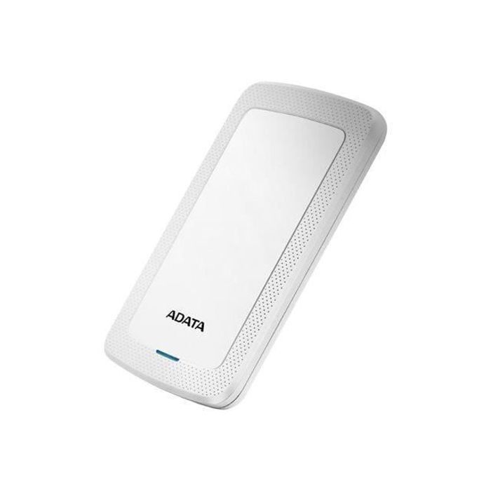 Disque dur externe portable ADATA HV300 - 1 To - USB 3.1 - AES 256 bits - Blanc