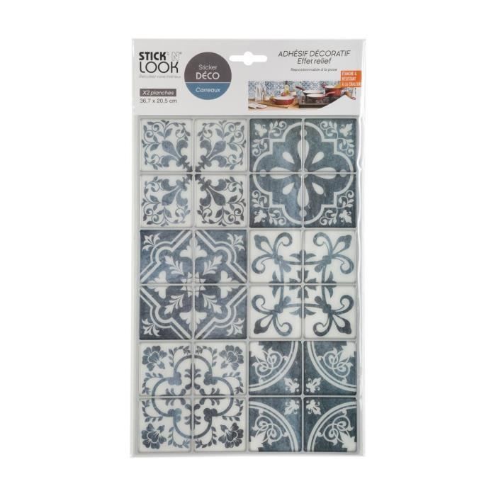 Kit 36 Stickers carreaux de ciment - Des prix 50% moins cher qu'en magasin