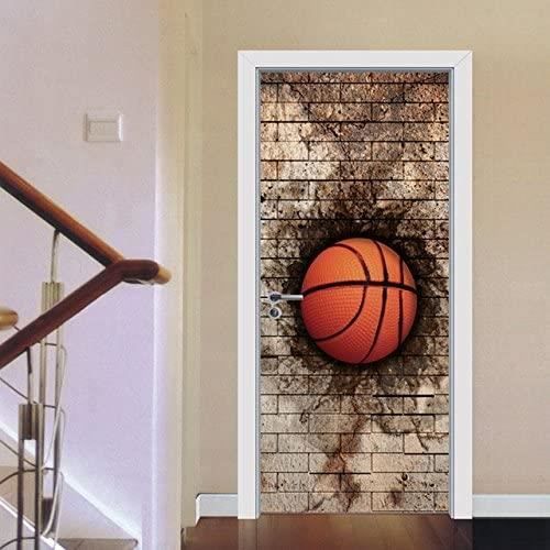 Décor d'art 3D Porte Autocollants Basketball Murale Fond d'écran  Autocollants Vinyle Amovible Imperméable Décalques Salle de sé[94] -  Cdiscount Bricolage