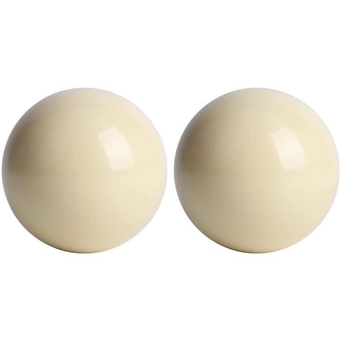 Lot De 2 Boules De Billard Blanches 57,2 Mm – Résine Polyester, Lisse Et Résistante – Pour Entraînement, Bar, Salle De Jeux