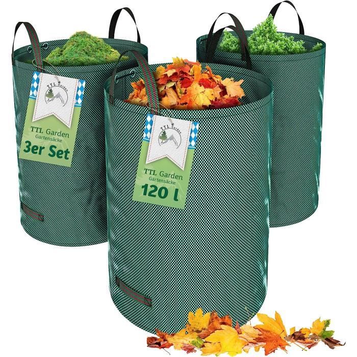 Sac à Déchets Avec Couvercle Lot De 2 272L Sac De Déchets De Jardin Pliable Sacs Reutilisable 94706222