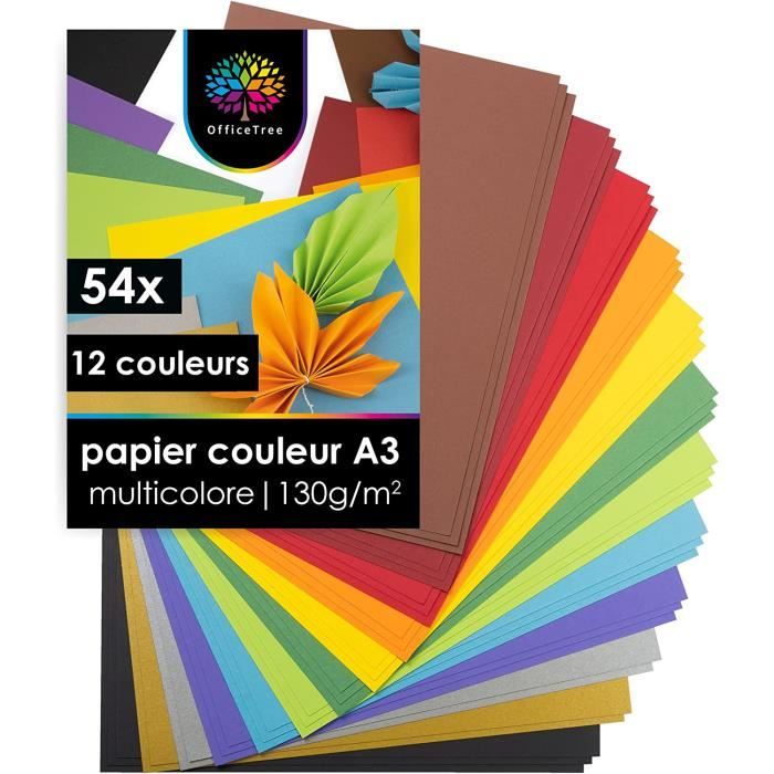NOTE! Lot de 10 feuilles de papier carton coloré A4, couleurs fluo