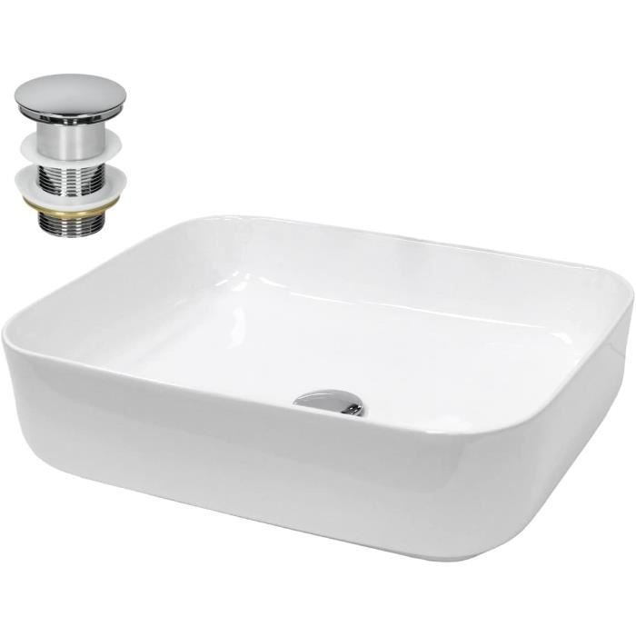 Lavabo Rectangulaire Reimo Blanc 400x300x135 Mm - Pour Camping-car, Caravane, Fourgon - Neuf (B-Ware)