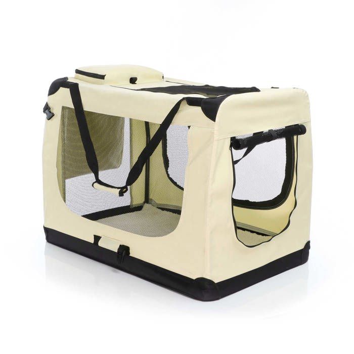 Comparer les prix de Fudajo Caisse de transport pliable Chien Taille XXXL 100x69x69 cm Beige Coussin Chat Sac