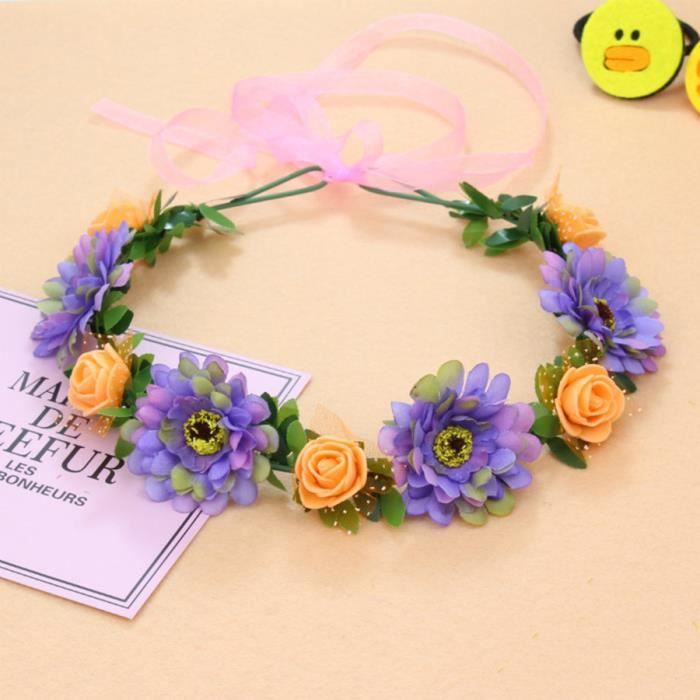 Couronne De Fleurs Pour Cheveux - Halo Tête Florale, Festival, Mariage, Coachella