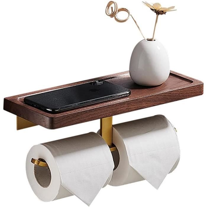 Porte Rouleau Wc Noir Range Papier Toilette Sans Percage Porte Papier Wc  Adhesif Avec Tablette Mural Pour La Cuisine-B2[u8038] - Cdiscount Bricolage