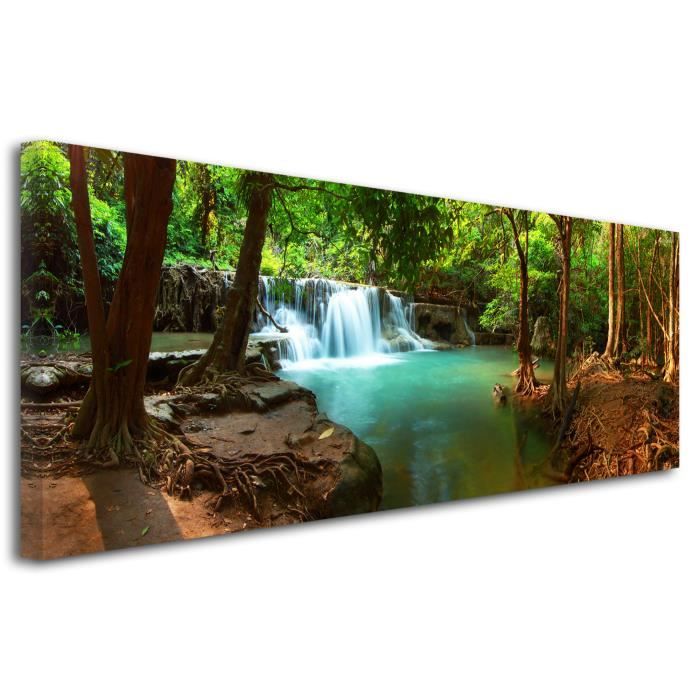 Tableau Toile XXL Muralo – Paysage Cascade Nature 3D, Plusieurs Tailles Disponibles