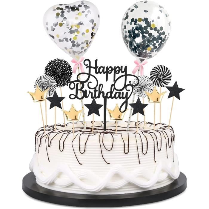 Cake Topper,Gâteau Anniversaire Décoration,Happy Birthday Gâteau Topper,Cupcake  Topper,Cake Topper Joyeux,Étoiles Topper Ave[u7305] - Cdiscount Maison