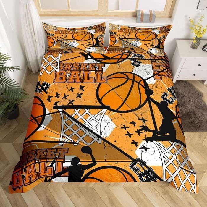 Housse De Couette 220x240 Cm Thème Volley-Ball - Parure De Lit 2 Personnes Microfibre - Avec 2 Taies D'oreiller 65x65 Cm - Motif 3D Coloré - 11